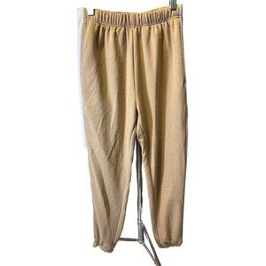 UNLABELED Tan with White Trim Sweatpants SZ Small